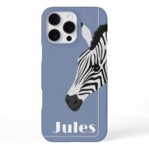 Black White Zebra Blue add Name