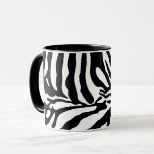 Black white zebra pattern wild safari animals    mug
