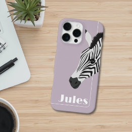 Black White Zebra Pink add Name iPhone 16 Pro Max Case