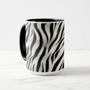 Black White Zebra Print Animal Mug