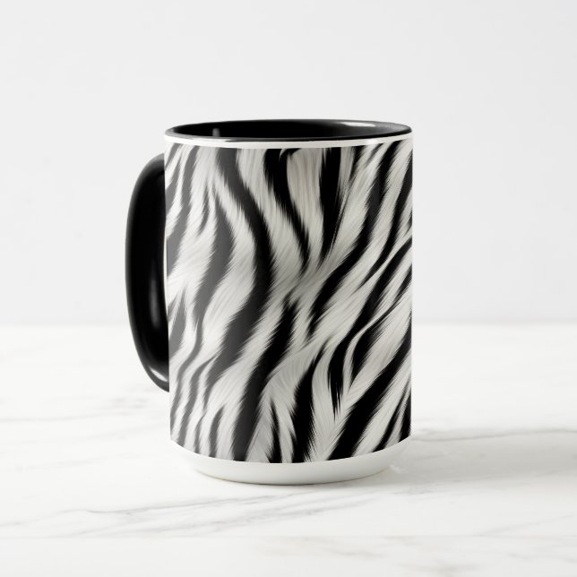  Black White Zebra Print Animal Mug (Front Left)
