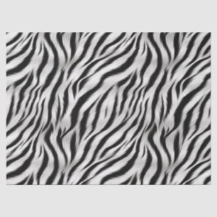 Black White Zebra Print Animal Safari Tissue Paper