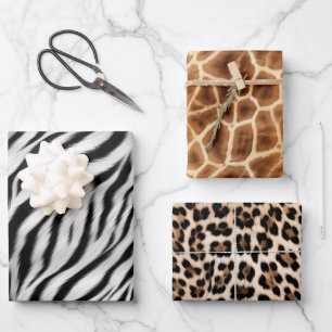  Black White Zebra Print Animal Safari Wrapping Paper Sheet