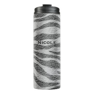 Black & White Zebra Print Glamourous Chic Thermal Tumbler