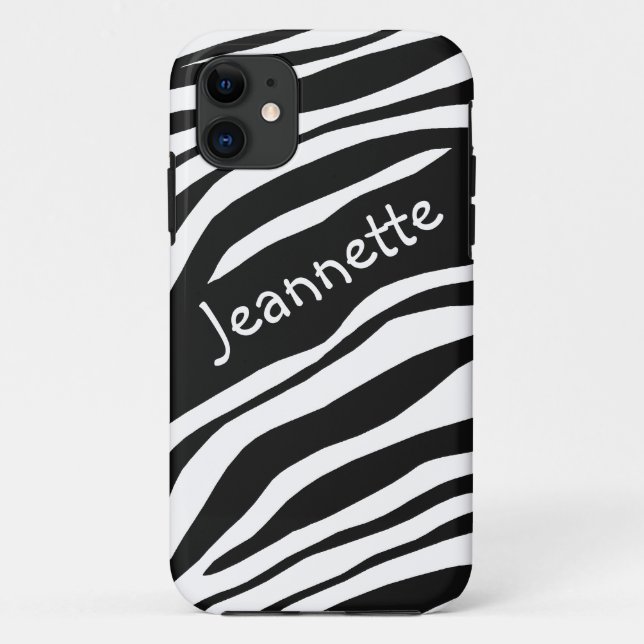 Black & White Zebra Print iPhone 5 Case (Back)