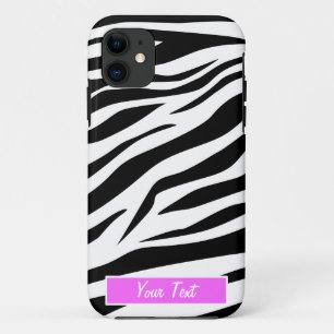 Black/White Zebra Print - Personalise iPhone 11 Case