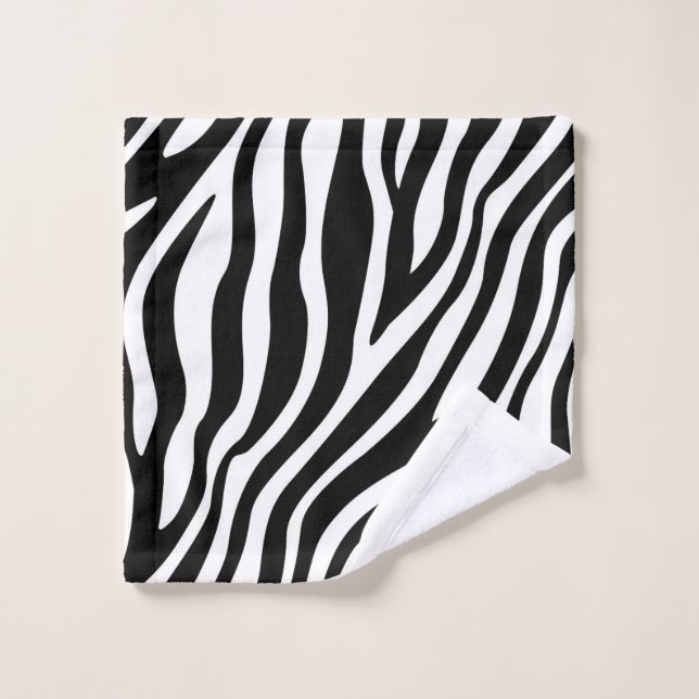 Black White Zebra Print Wash Cloth (Wash Cloth)