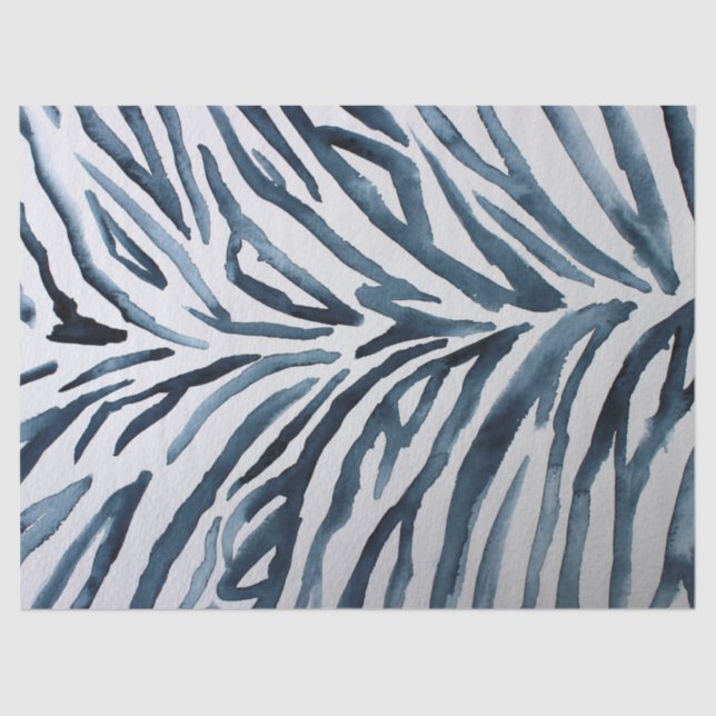 Black White Zebra Print Watercolor Tissue Paper (Front)