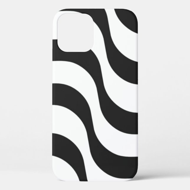 black + white zebra stripe pattern modern Case-Mate iPhone case (Back)