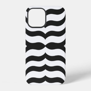 black + white zebra stripe pattern modern iPhone 12 case