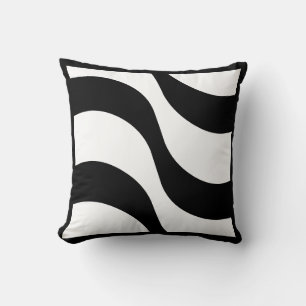 black + white zebra stripe pattern modern  pillow