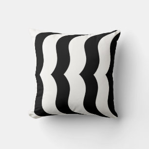 black + white zebra stripe pattern modern pillow