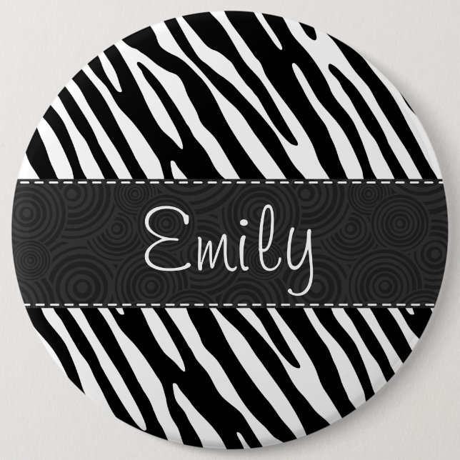 Black & White Zebra Stripes 6 Cm Round Badge (Front)