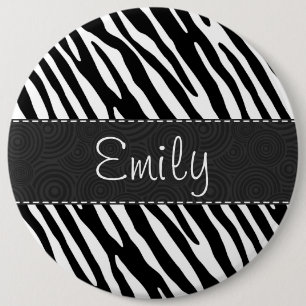 Black & White Zebra Stripes 6 Cm Round Badge