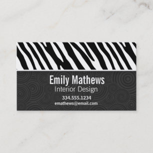 Black & White Zebra Stripes Business Card