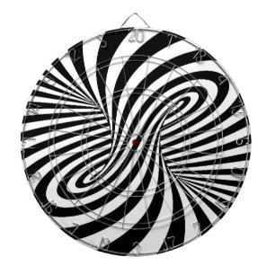 BLACK WHITE ZEBRA SWIRLS PATTERNS OPTICAL ILLUSION DARTBOARD