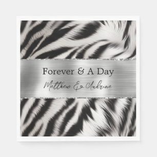 Black White Zebra Wedding Napkin