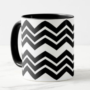Black White Zigzag Chevron Pattern Design Mug