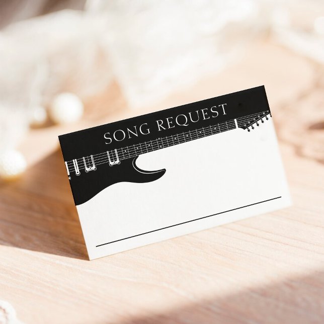 Black & Whiter Guitar Wedding Song Request Enclosure Card (Black & Whiter Guitar Wedding Song Request Enclosure Card
)