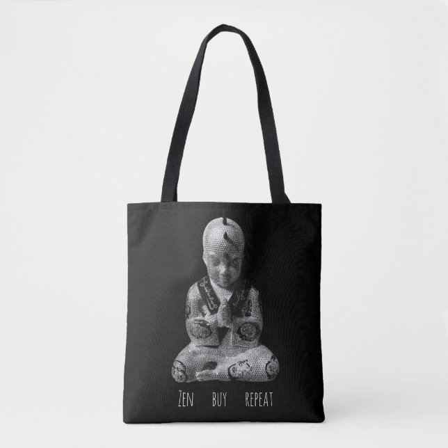 Black & Whte Buddha Tote Bag (Front)