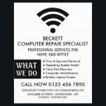 Black Wi-Fi Logo, Computer Repair Specialist Flyer<br><div class="desc">Black Wi-Fi Logo,  Computer Repair Specialist Advertising Flyers By The Business Card Store.</div>