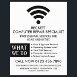 Black Wi-Fi Logo, Computer Repair Specialist Flyer<br><div class="desc">Black Wi-Fi Logo,  Computer Repair Specialist Advertising Flyers By The Business Card Store.</div>