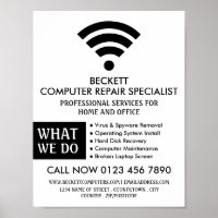 Black Wi-Fi Logo, Computer Repair Specialist