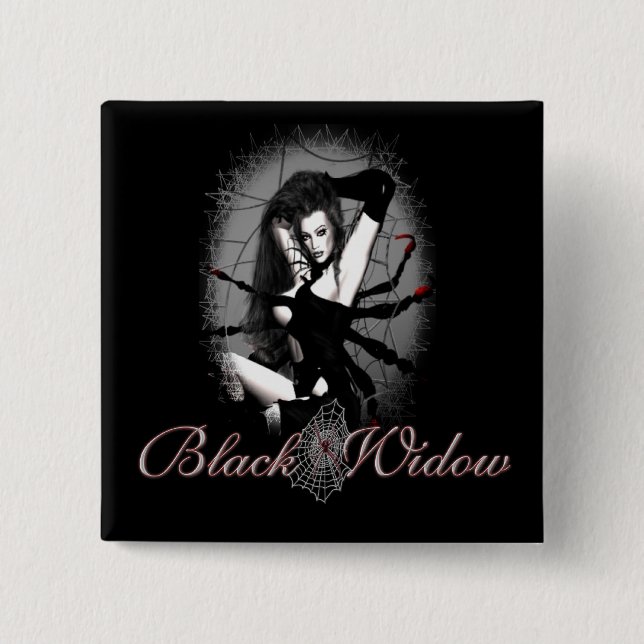 Black Widow 15 Cm Square Badge (Front)