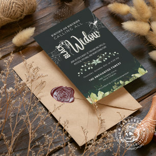 Black Widow Bewitched and Bewildered bouquet Invitation