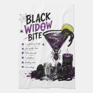 Black Widow Bite Recipe Tea Towel