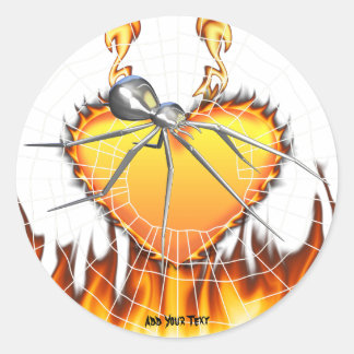 Black Widow Chrome Design 1 Classic Round Sticker