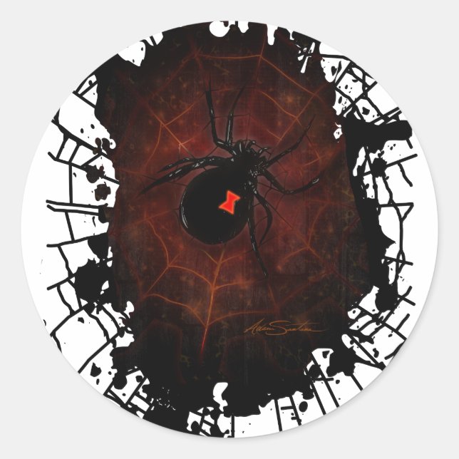 Black Widow Classic Round Sticker (Front)