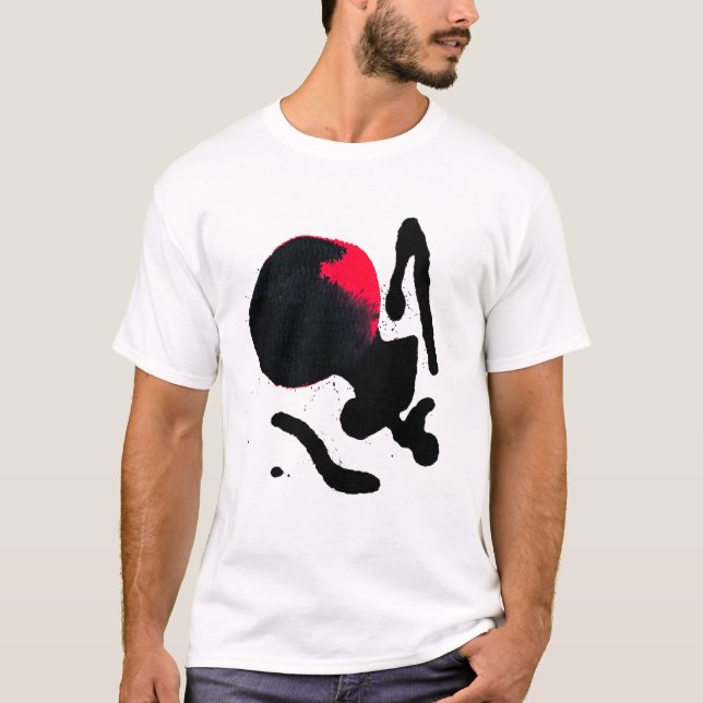 Black Widow Ink Blot Abstract Art T-Shirt (Front)