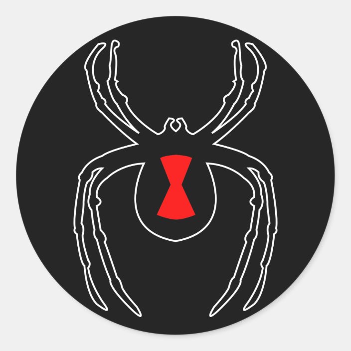 Black Widow Outline Classic Round Sticker 