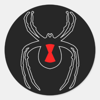 Black Widow Outline Classic Round Sticker
