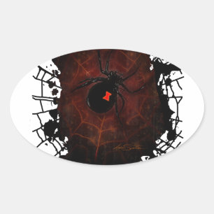 Black Widow (Signature Design) Oval Sticker