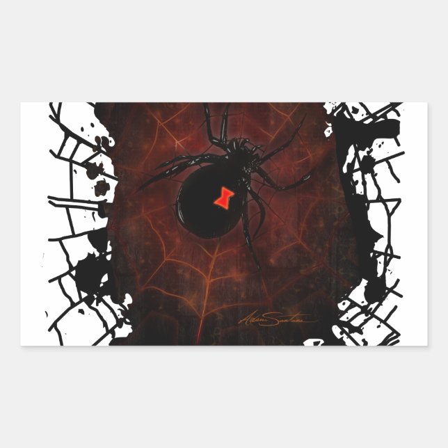 Black Widow (Signature Design) Rectangular Sticker (Front)