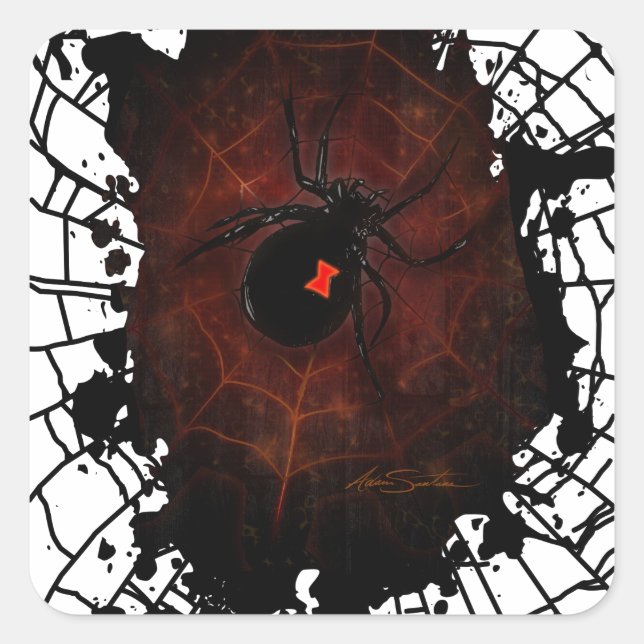 Black Widow (Signature Design) Square Sticker (Front)
