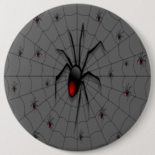 Black Widow Spider and Babies - 6 Cm Round Badge