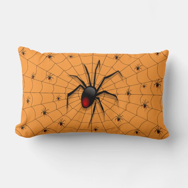 Black Widow Spider and Babies - Lumbar Cushion (Front)