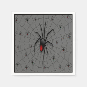 Black Widow Spider and Babies - Napkin
