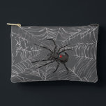 Black Widow Spider And Spiderweb Drawing Art Accessory Pouch<br><div class="desc">Accessory Storage Pouch Hand Bag Small Purse print cut sew style and casual fun fashion statement accessory printed with Black Widow Spider And Spiderweb Drawing Art original hand drawn graphic design artwork illustration by TheFabricSeal print on demand shop at Zazzle.com #ZazzleMade ©️Original. https://www.zazzle.com/store/thefabricseal Celebrate Halloween and Goth any time of...</div>