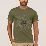 Black Widow Spider And Spiderweb Drawing Art T-Shirt<br><div class="desc">Bella Canvas Men's Tri-blend Jersey T-Shirt and casual fun fashion statement apparel accessory printed with Black Widow Spider And Spiderweb Drawing Art original hand drawn graphic design artwork illustration by TheFabricSeal print on demand shop at Zazzle.com #ZazzleMade ©️Original. https://www.zazzle.com/store/thefabricseal Celebrate Halloween and Goth any time of the year with our...</div>