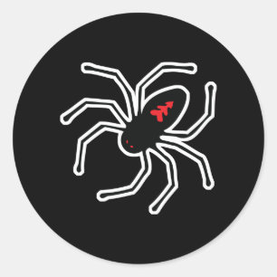 black widow spider classic round sticker