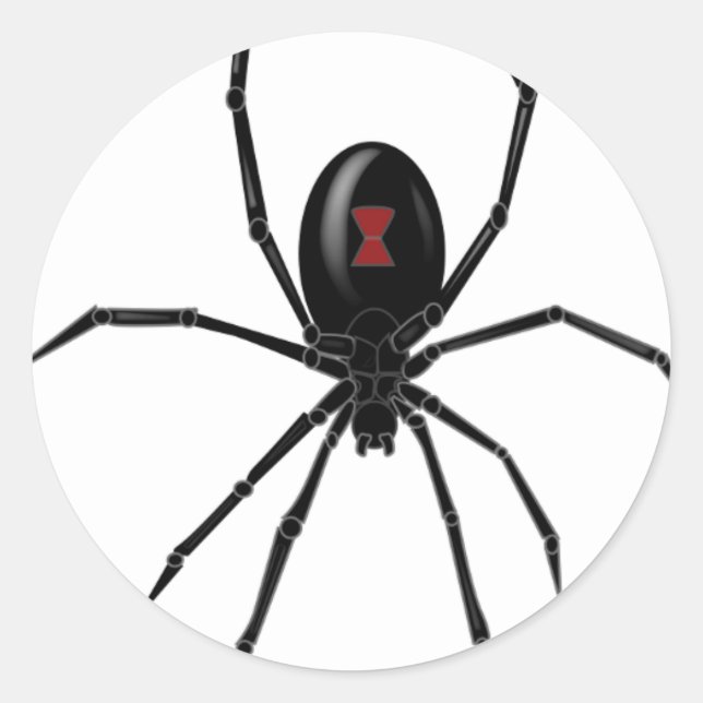 Black WIdow Spider Classic Round Sticker (Front)