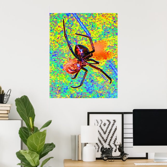 Black Widow Spider Eating Poster (Home Office)