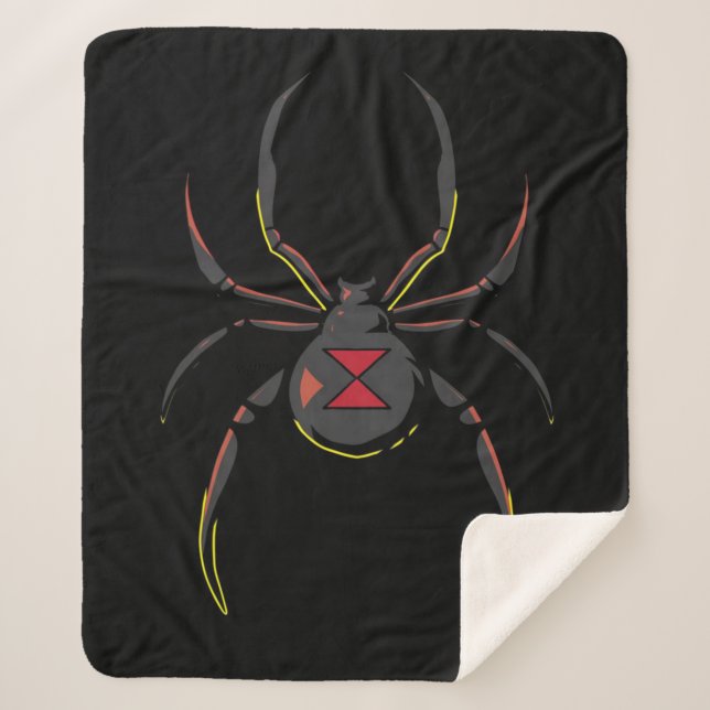 Black Widow Spider Gift | Spider Lovers Sherpa Blanket (Front)