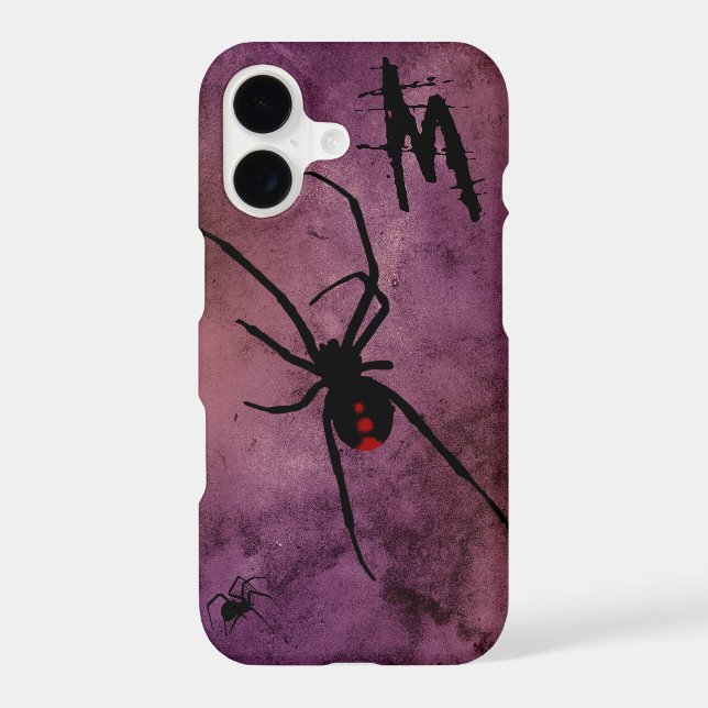Black Widow Spider Gothic Halloween Monogram (Back)