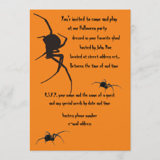 black widow spider invitation