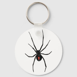 BLACK WIDOW SPIDER KEYCHAIN KEYRING